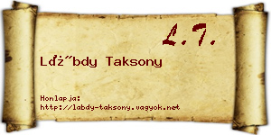 Lábdy Taksony névjegykártya