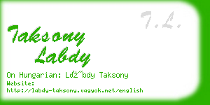 taksony labdy business card